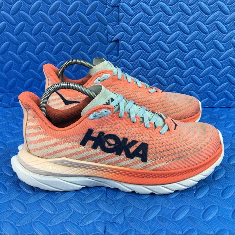 Hoka One One Mach 5 Womens Running Shoes Orange Athletic Sneakers Size 8.5B